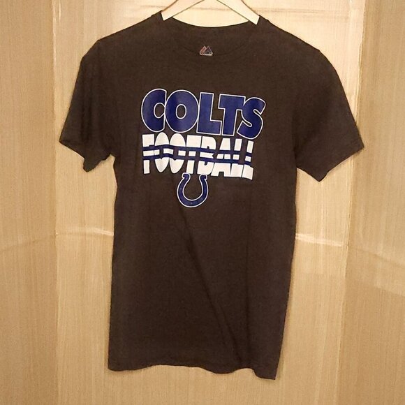 NFL Majestic Indianapolis Colts Grey Short Sleeve Shirt Medium - Picture 1 of 5